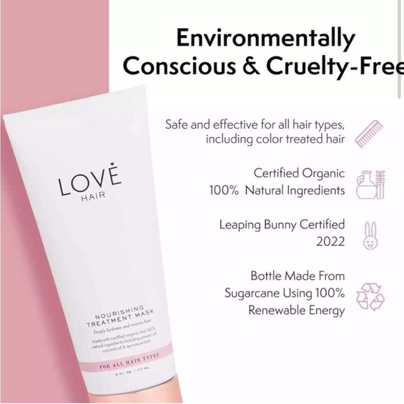 LOVE HAIR Nourishing Organic Treatment Mask 100% Natural‎ Ingredients NEW in BOX - Picture 10 of 13
